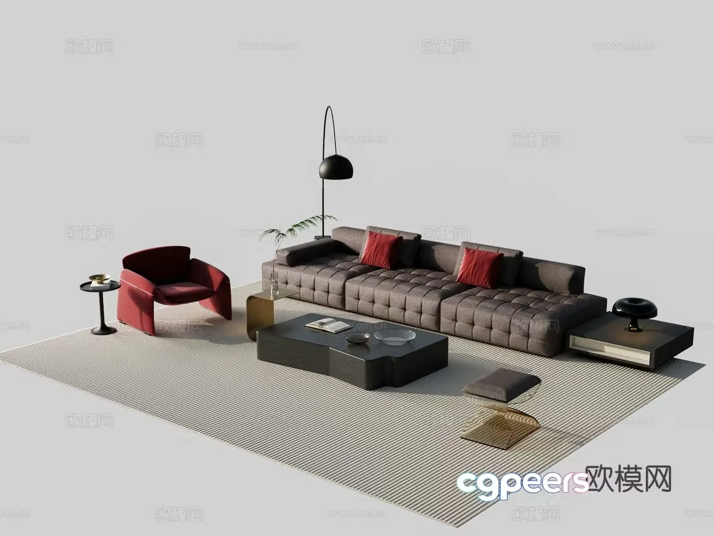 Italian sectional sofa 3d model