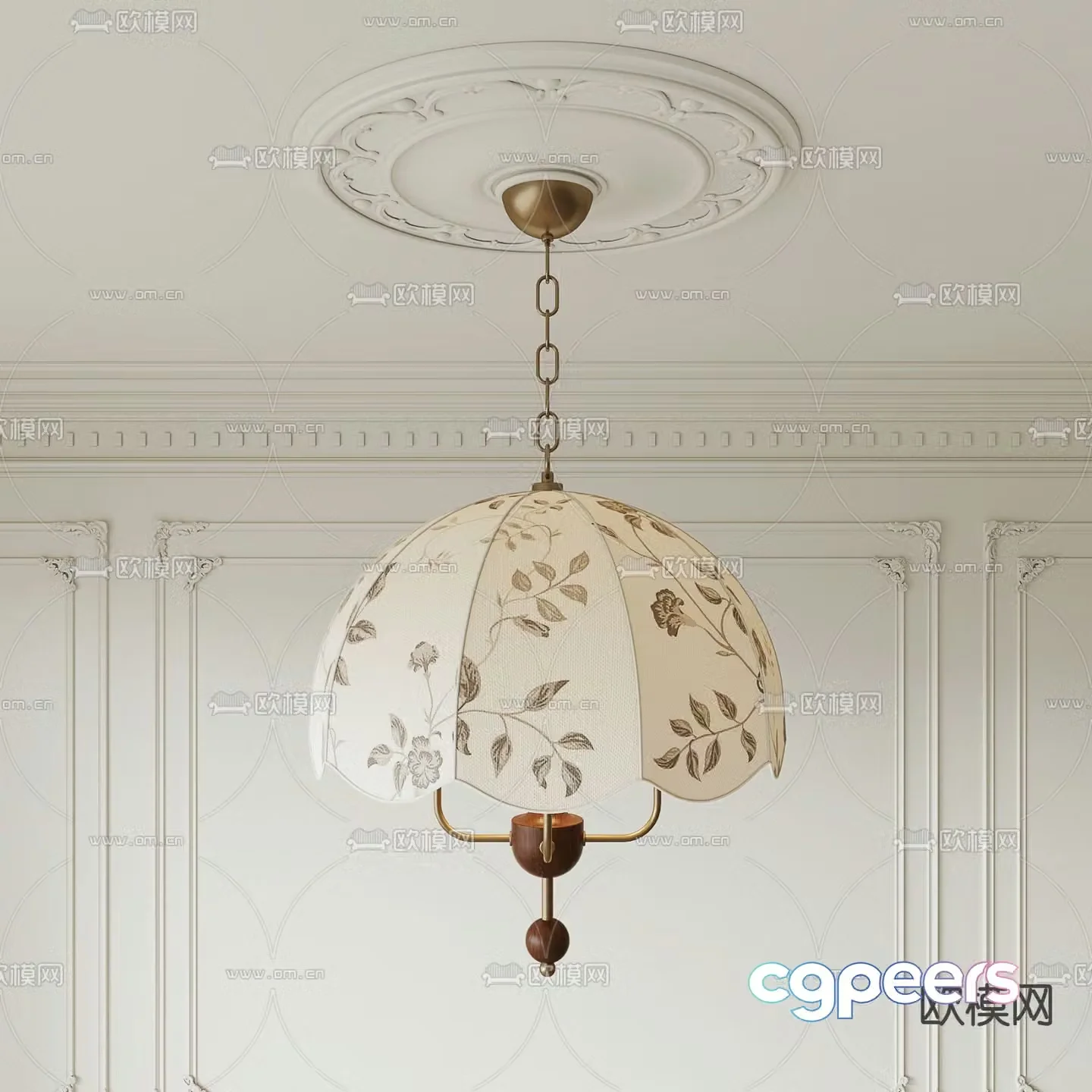 Medieval style chandelier pattern chandelier 3d model