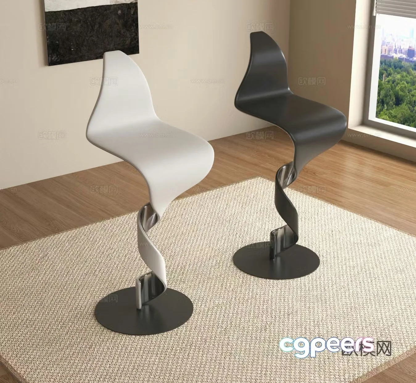 Highchair Bar chair 3d model