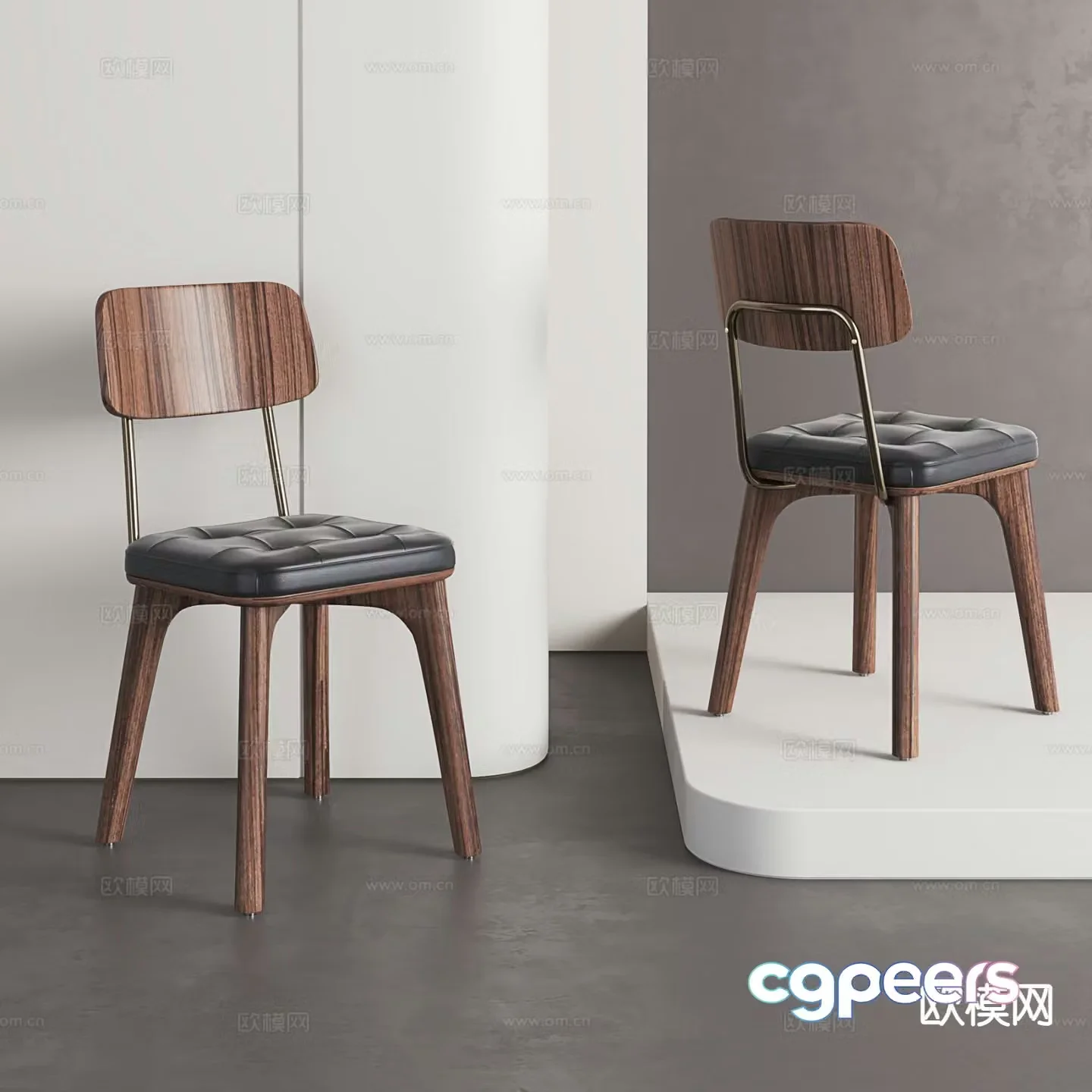 Italian single chair dining chair 3d model
