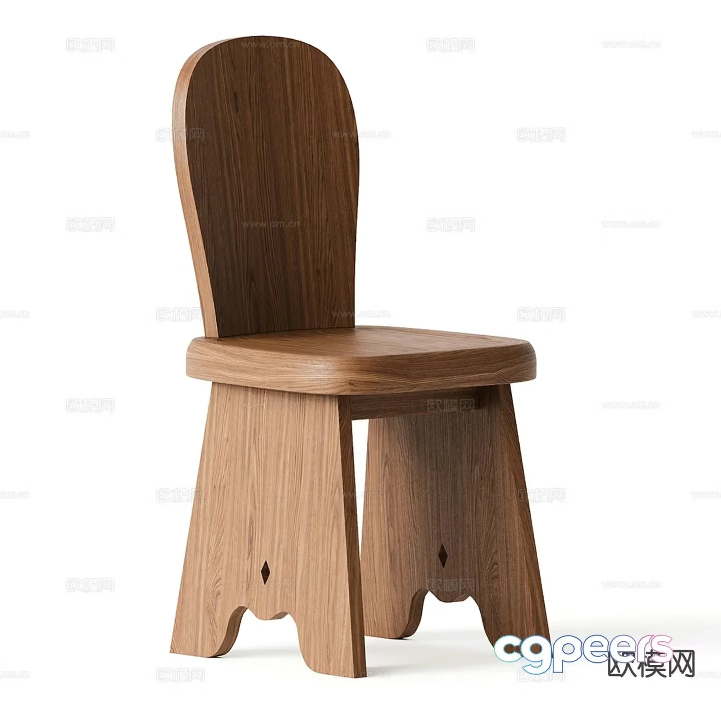 Medieval style dining chair single chair wooden chair chair 3d model