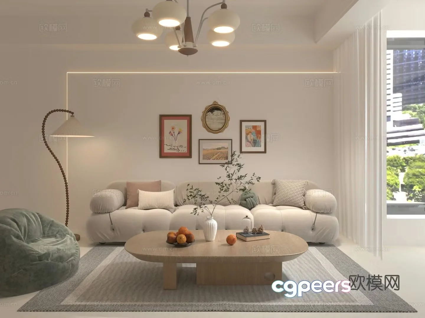 Cream log wind 3d model