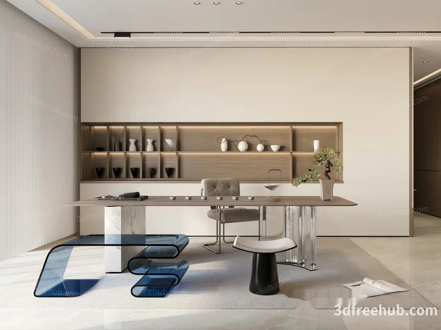 Modern Office Desk 3D Model – 18759 – VRAY Render