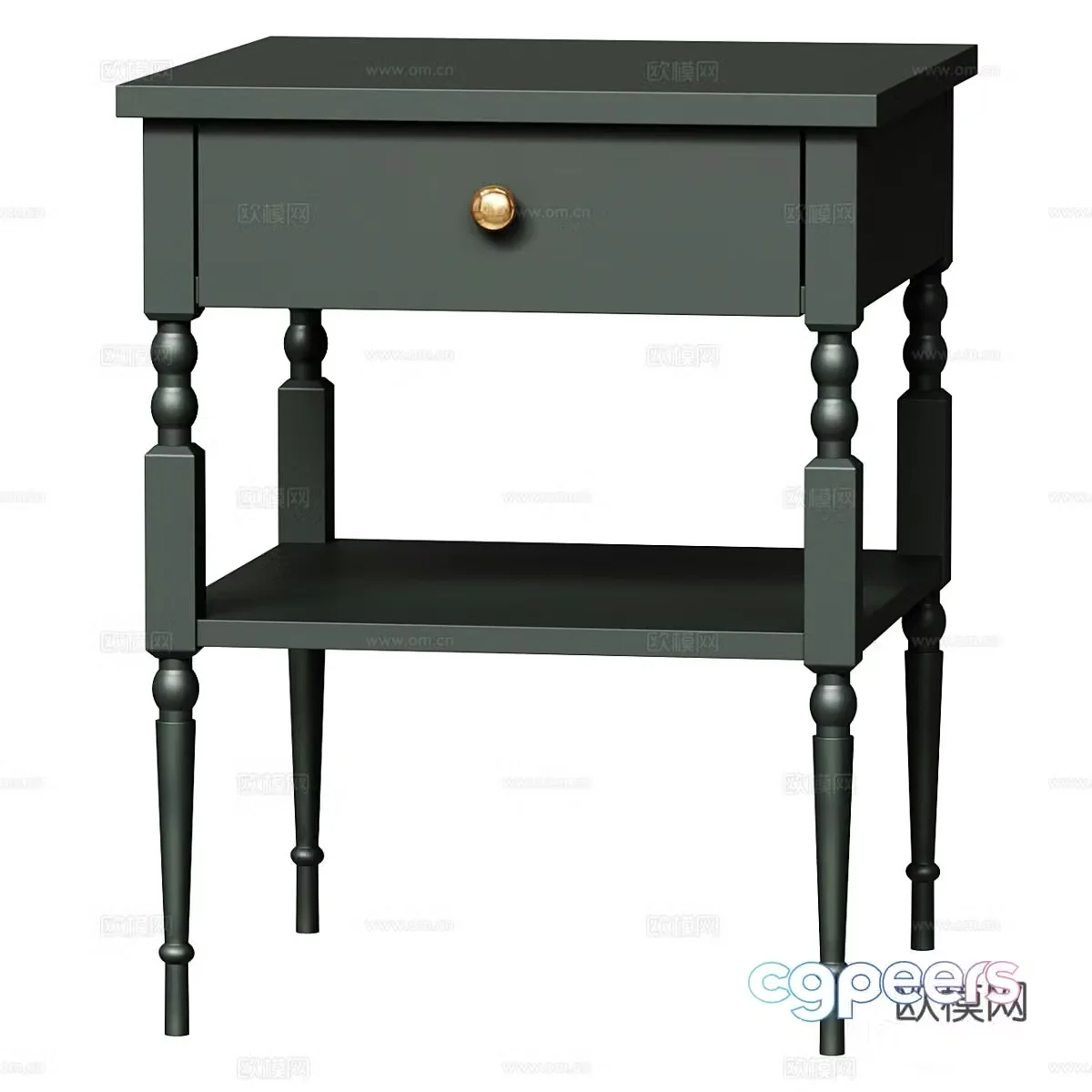 American light luxury bedside table chest of drawers 3D model