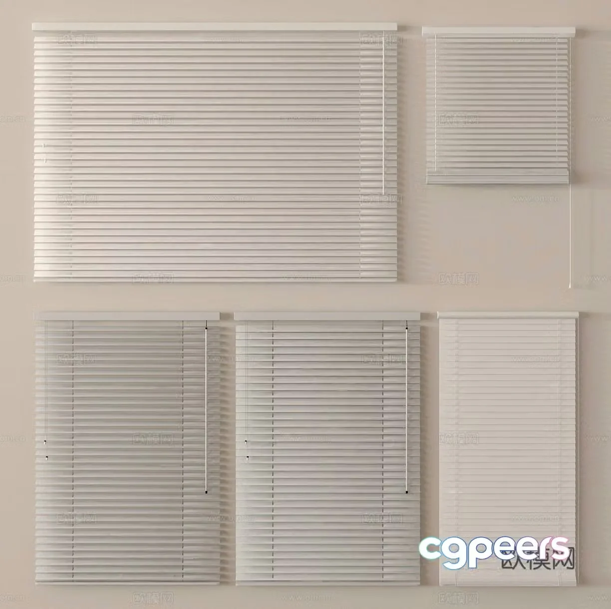 Venetian blinds pull curtains blinds 3D model