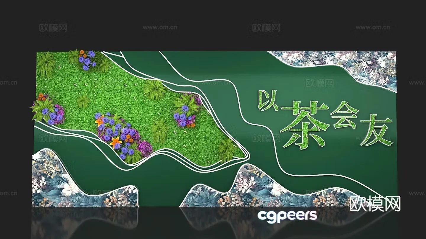Flower arrangement sign-in Flower sign-in area Interactive check-in Creative Beauty Chen Sign-in 3D model
