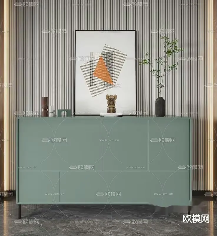 A Modern Dresser 3D Model – 18499 – VRAY Render