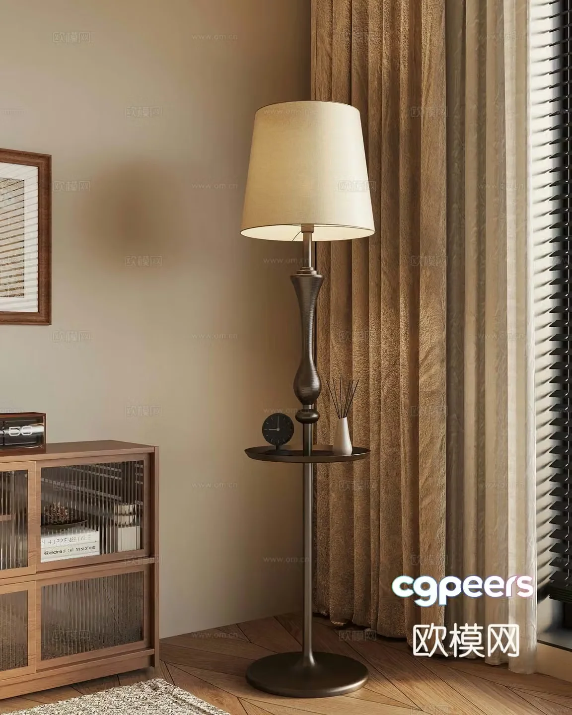 18 French floor lamp 3d model