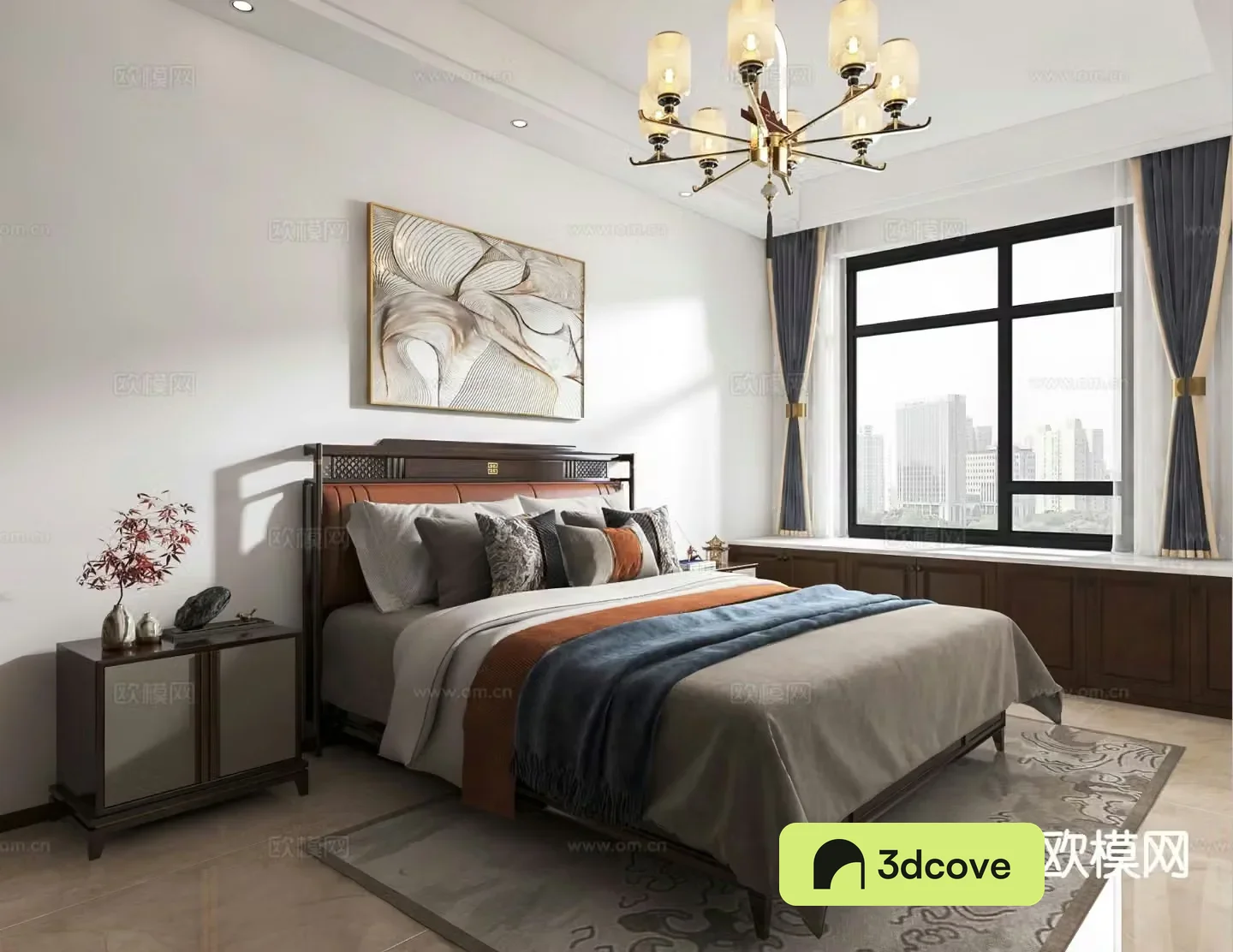 New Chinese style bedroom master bedroom