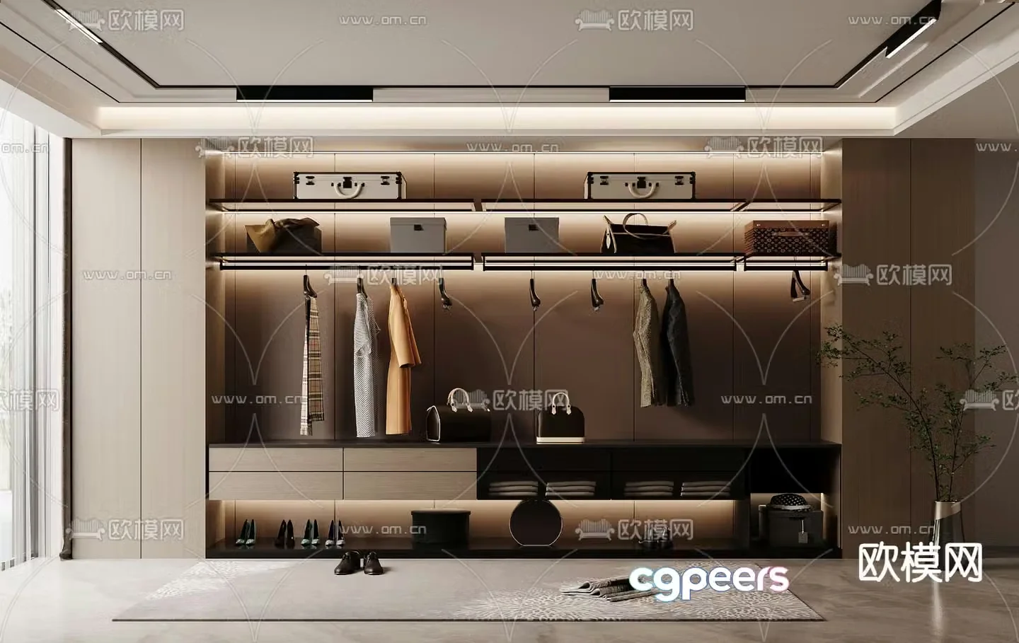 Doorless wardrobe 3d model