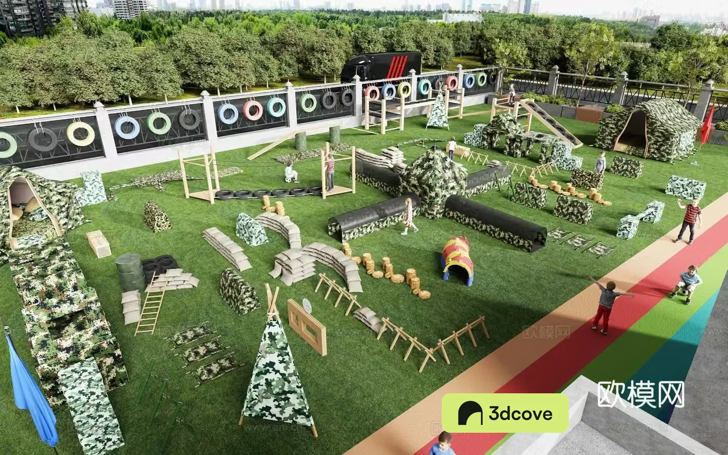 Modern children’s outdoor field playground