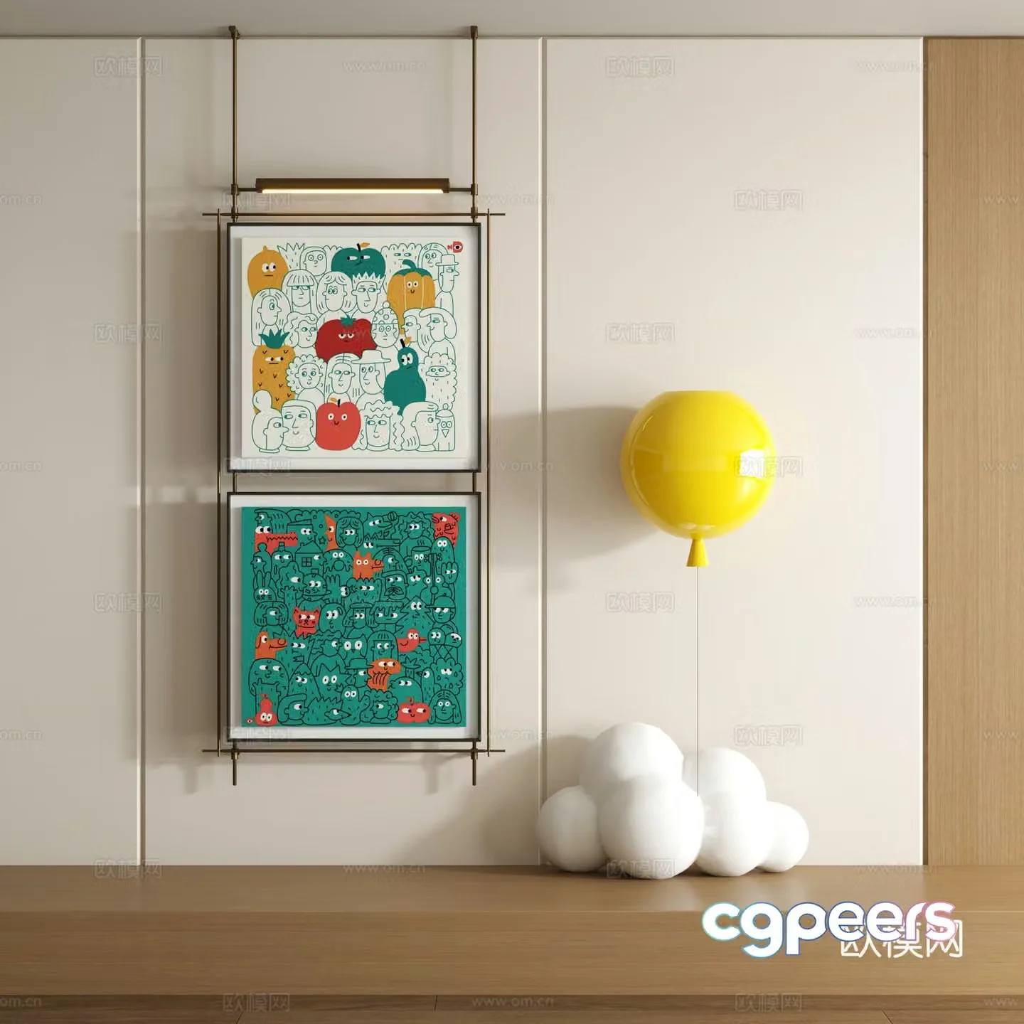 Modern graffiti decorative painting 3d model