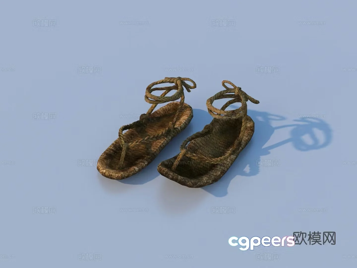 Straw sandals 3d model