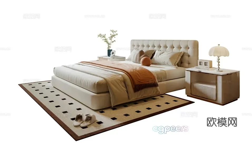 Cozy Modern Bedroom 3D Model – 23112 – VRAY Render
