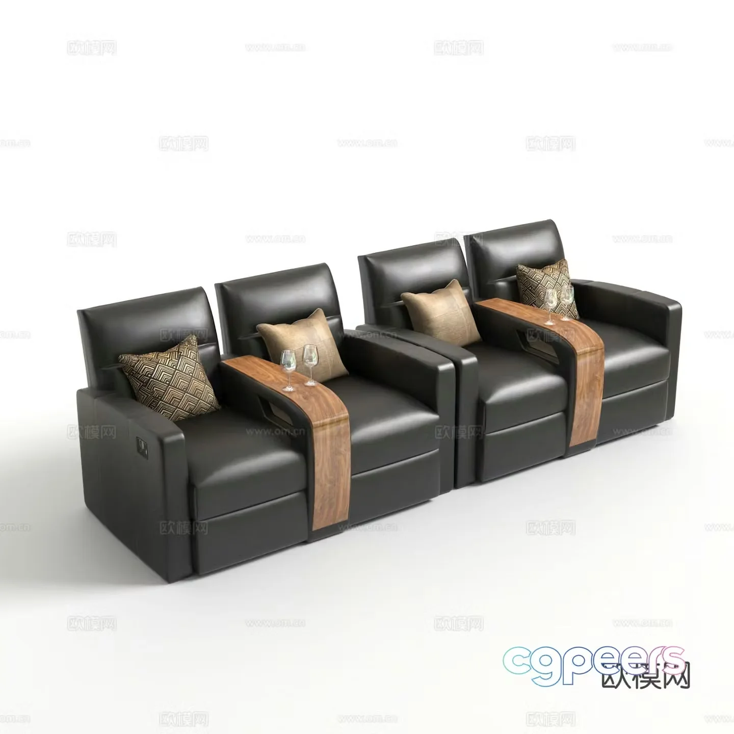 Cinema sofa video room sofa theater row sofa 3D model