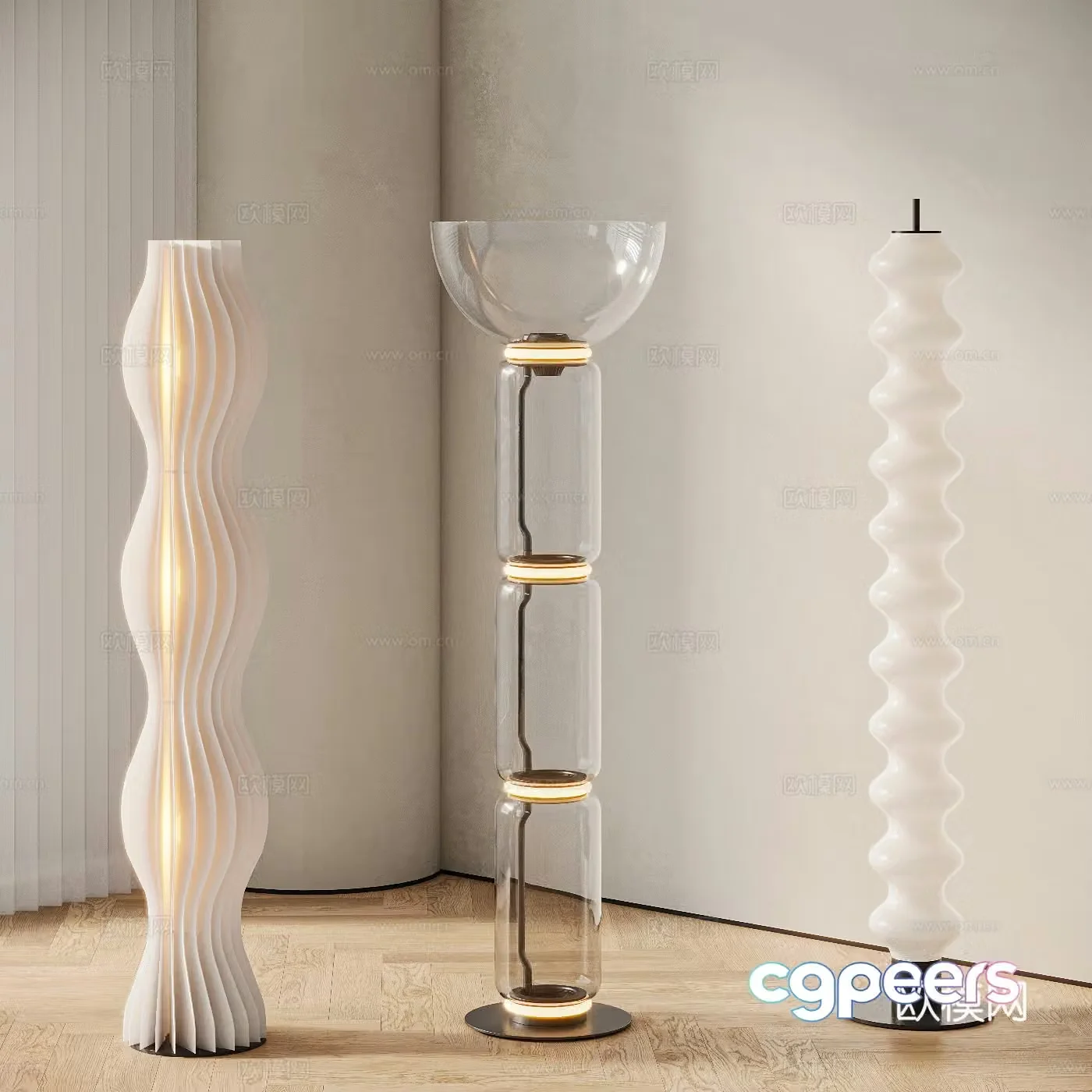 FLOS modern floor lamp combination 3D model