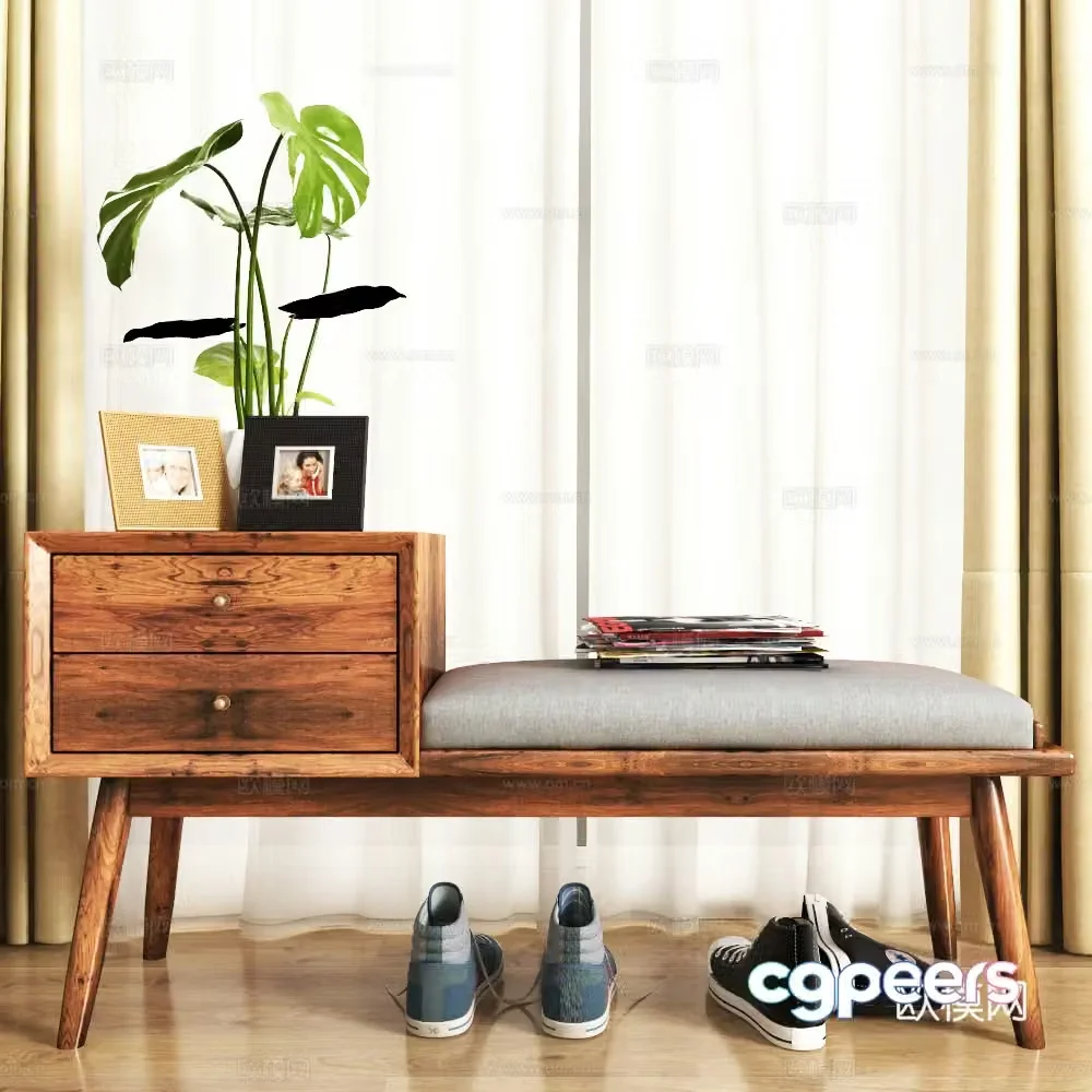 Modern shoe cabinet curtain jewelry 3d model