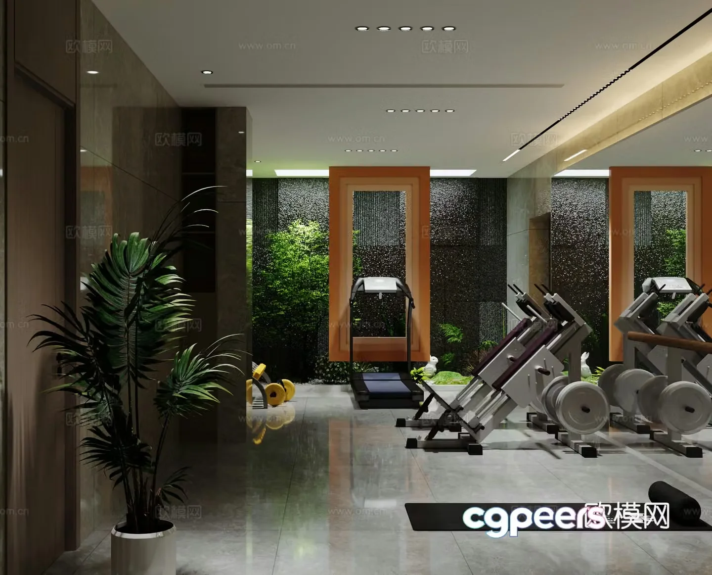 Modern gym 3d model