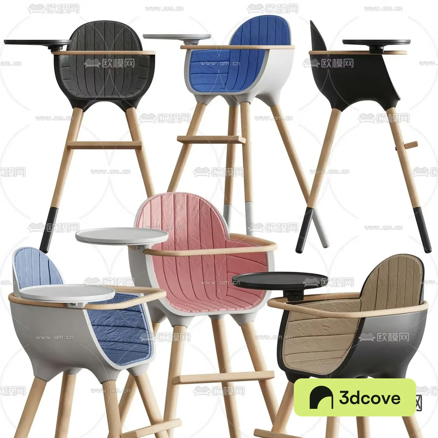 Modern solid wood baby chair