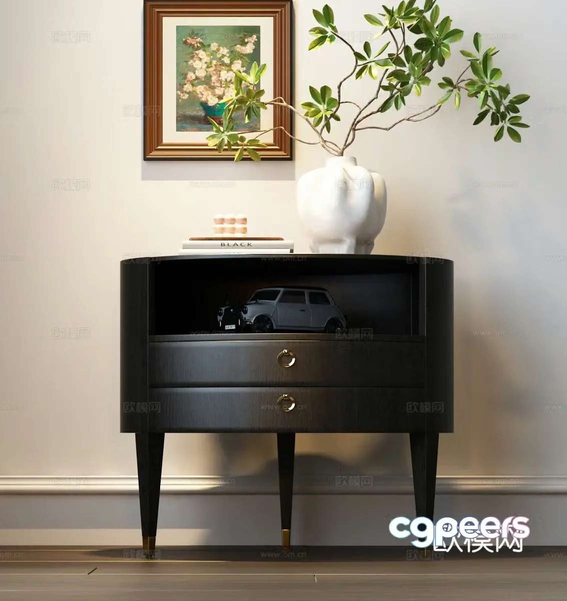 Side cabinet bedside table corner table modern Italian side cabinet Italian bedside table 3D model