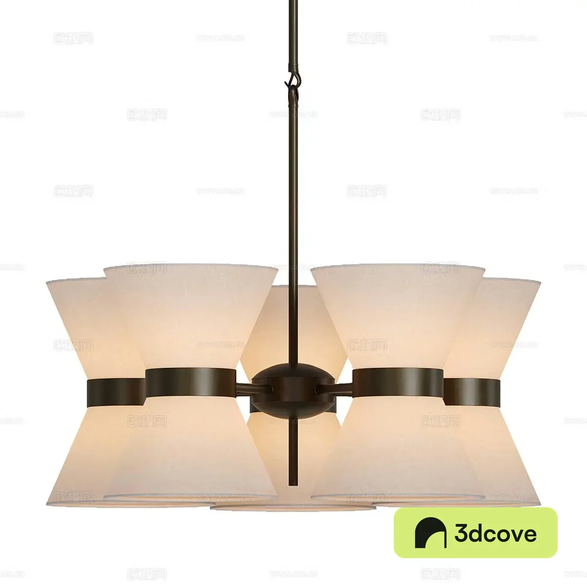 New Chinese style light luxury Renwick linen bronze chandelier