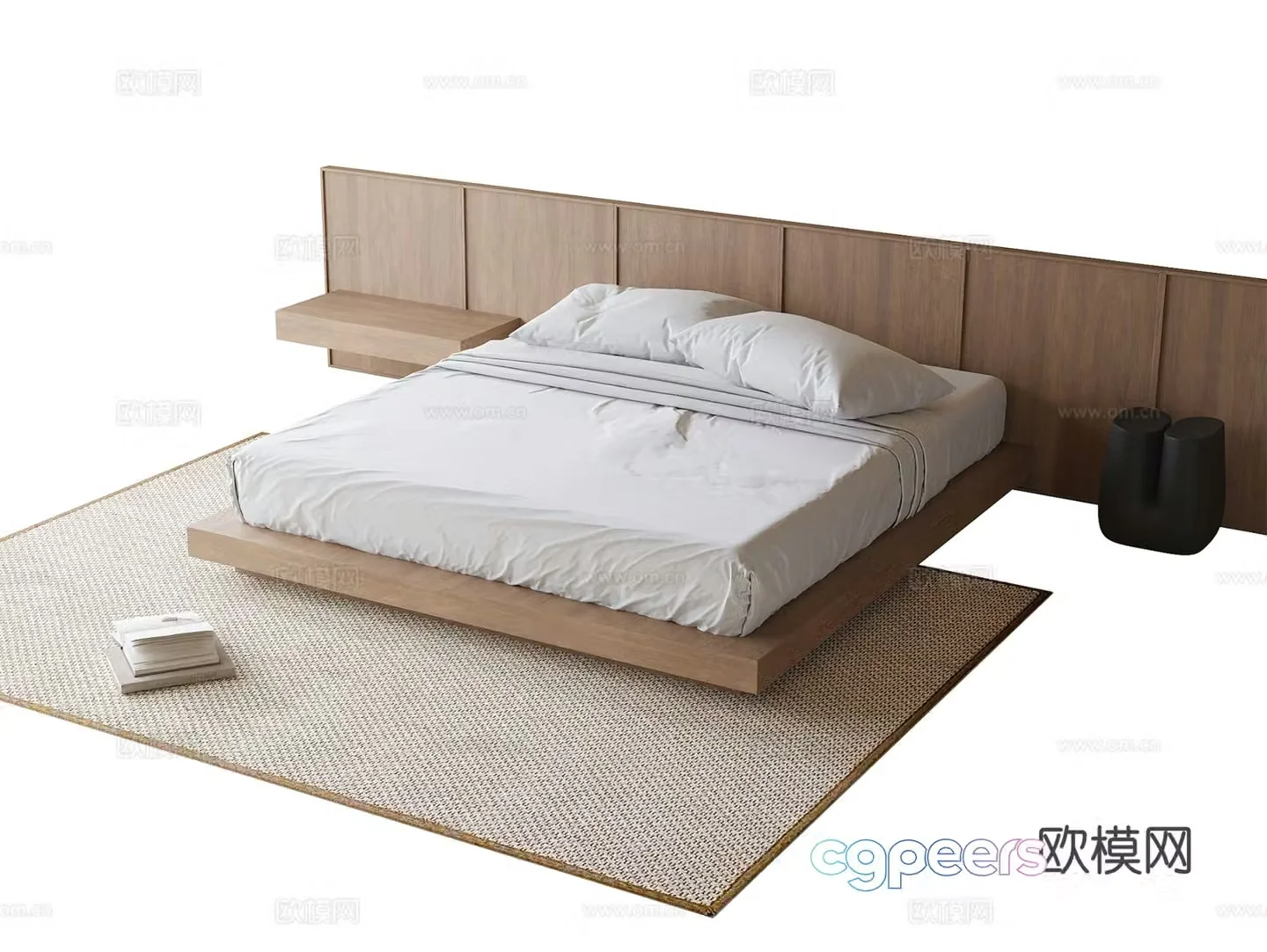 Modern double bed 3d model