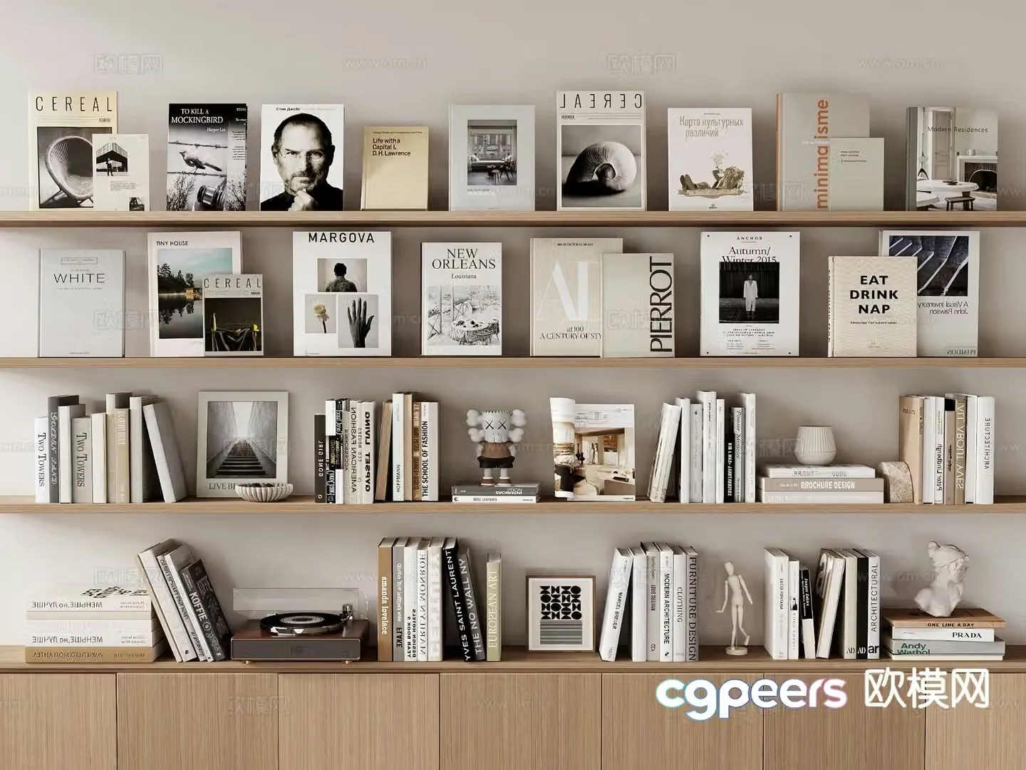 Modern books books magazines jewelry ornaments 3d model