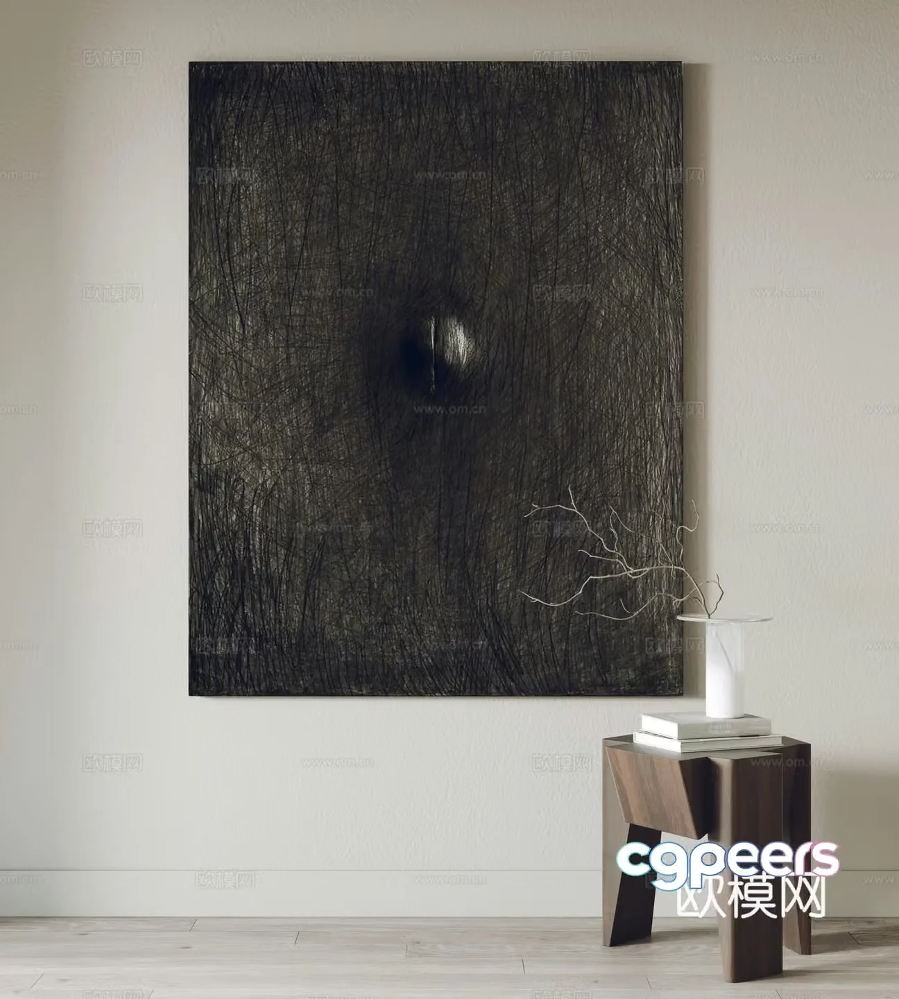 Modern hanging paintings decorative paintings side 3D model