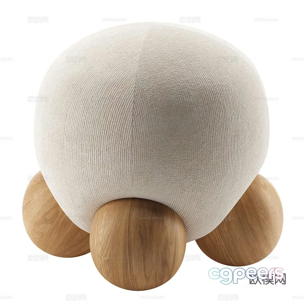Modern Cream Style NABOO Stool 3D Model