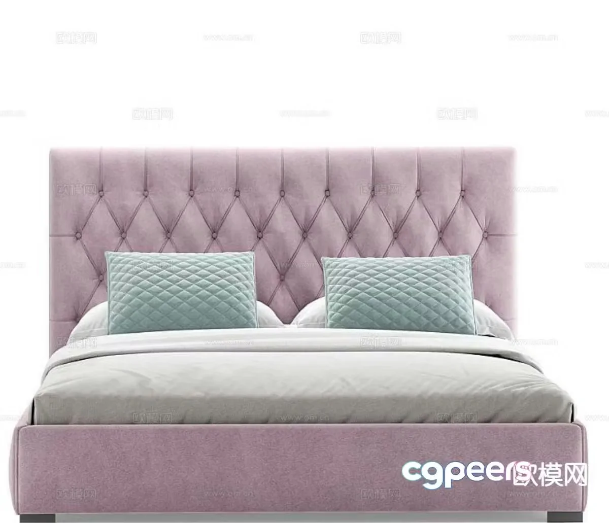 Modern double bed 3d model