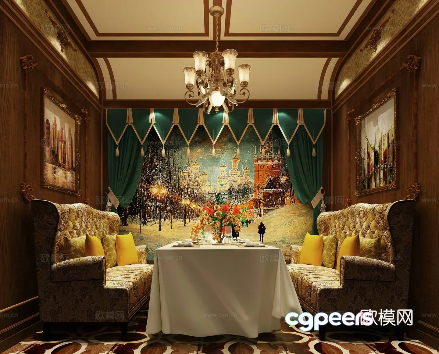 Neoclassical private room 3D model