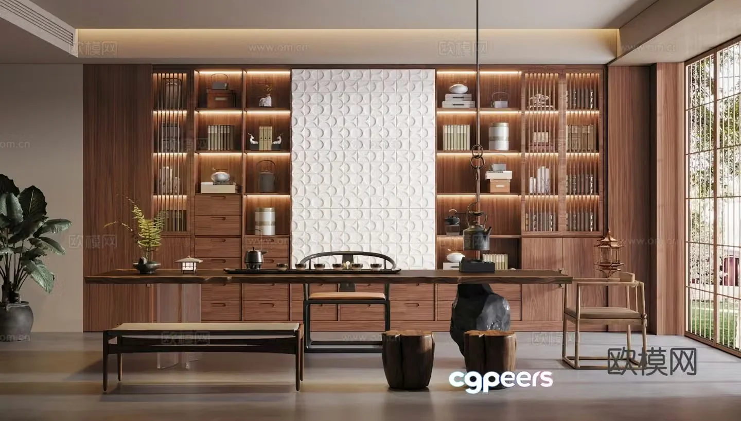 New Chinese tea room 3d model
