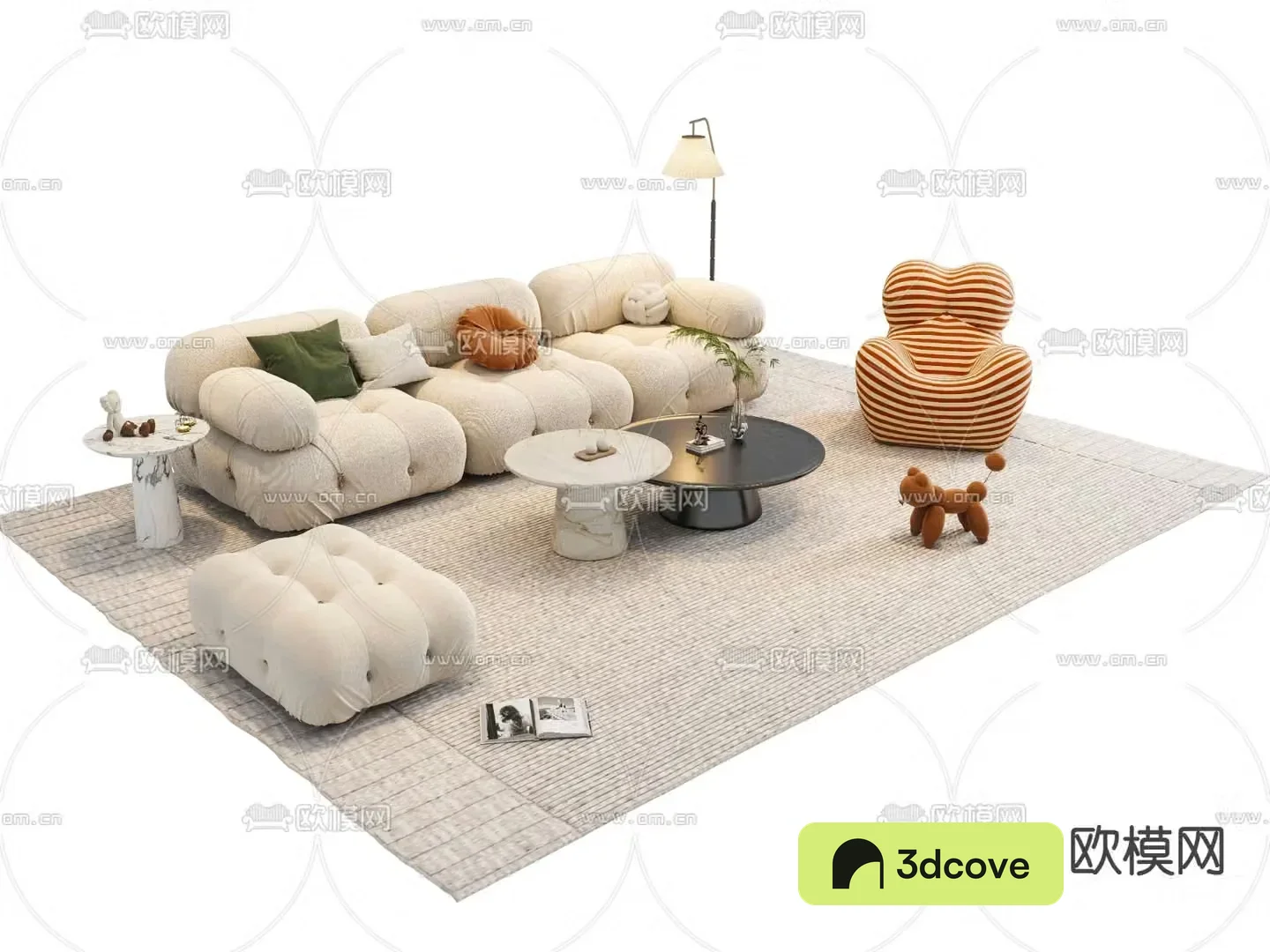 Cream style modular sofa