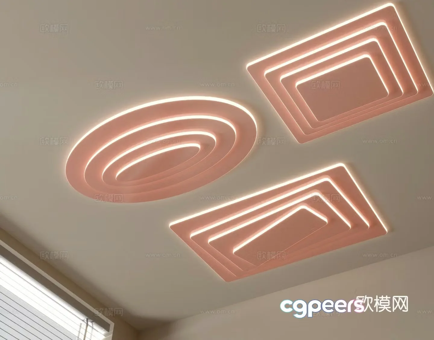 Geometric ceiling lamp bedroom lamp 3d model