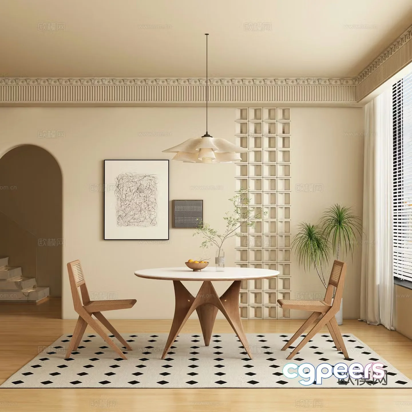 3D model of medieval restaurant