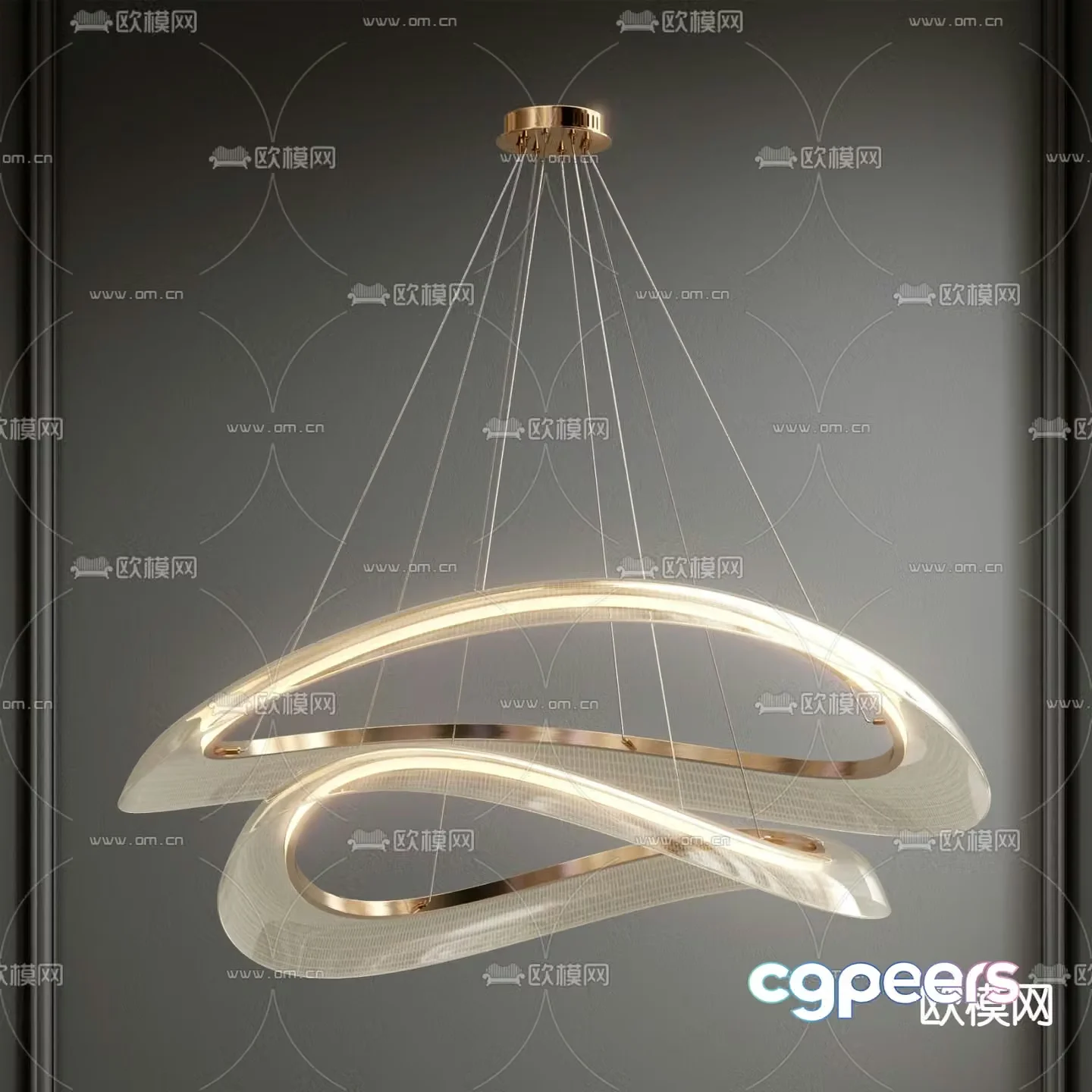 Light luxury chandeliers Double-layer chandeliers 3D model