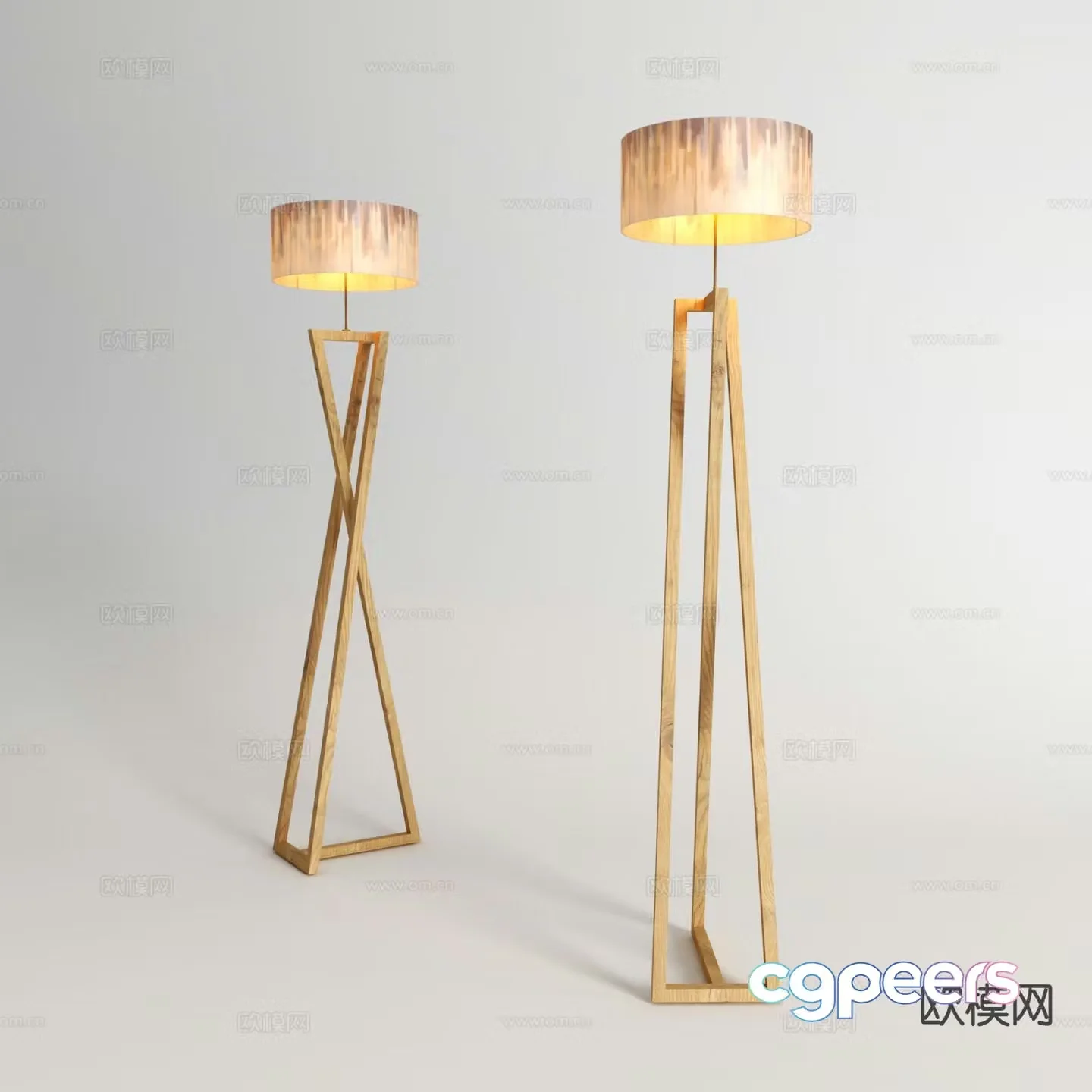 Japanese floor lamp 3d model