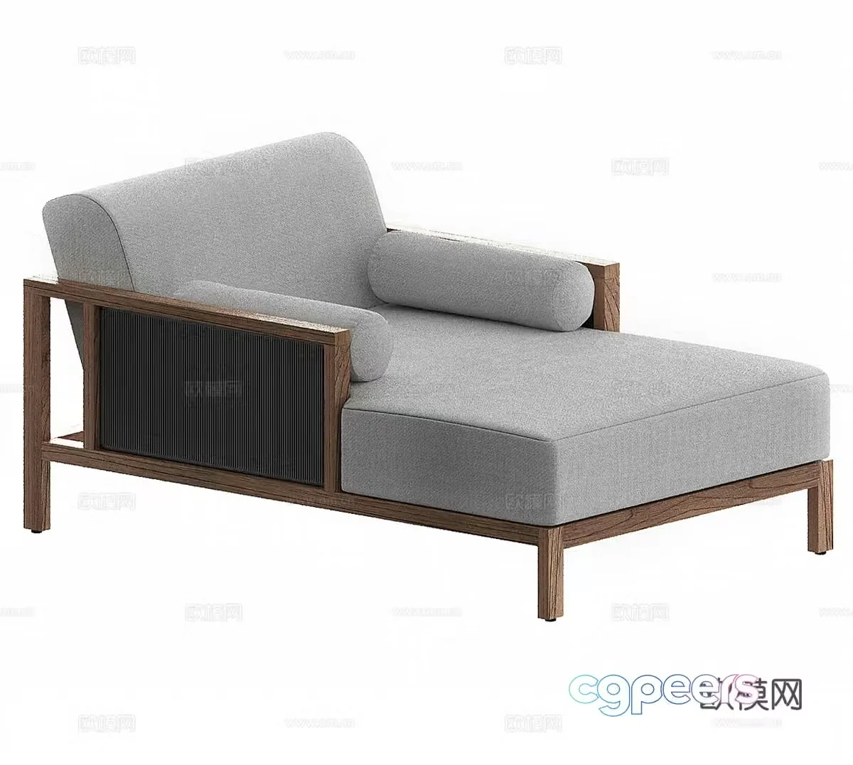 Wasabi style chaise longue sofa bed sofa chair fabric single chair fabric single sofa fabric lazy 3D model