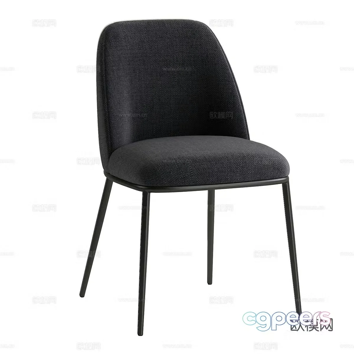 Simple dining chair Simple single chair Simple leisure chair Simple book chair Fabric book chair Fabric leisure 3D model