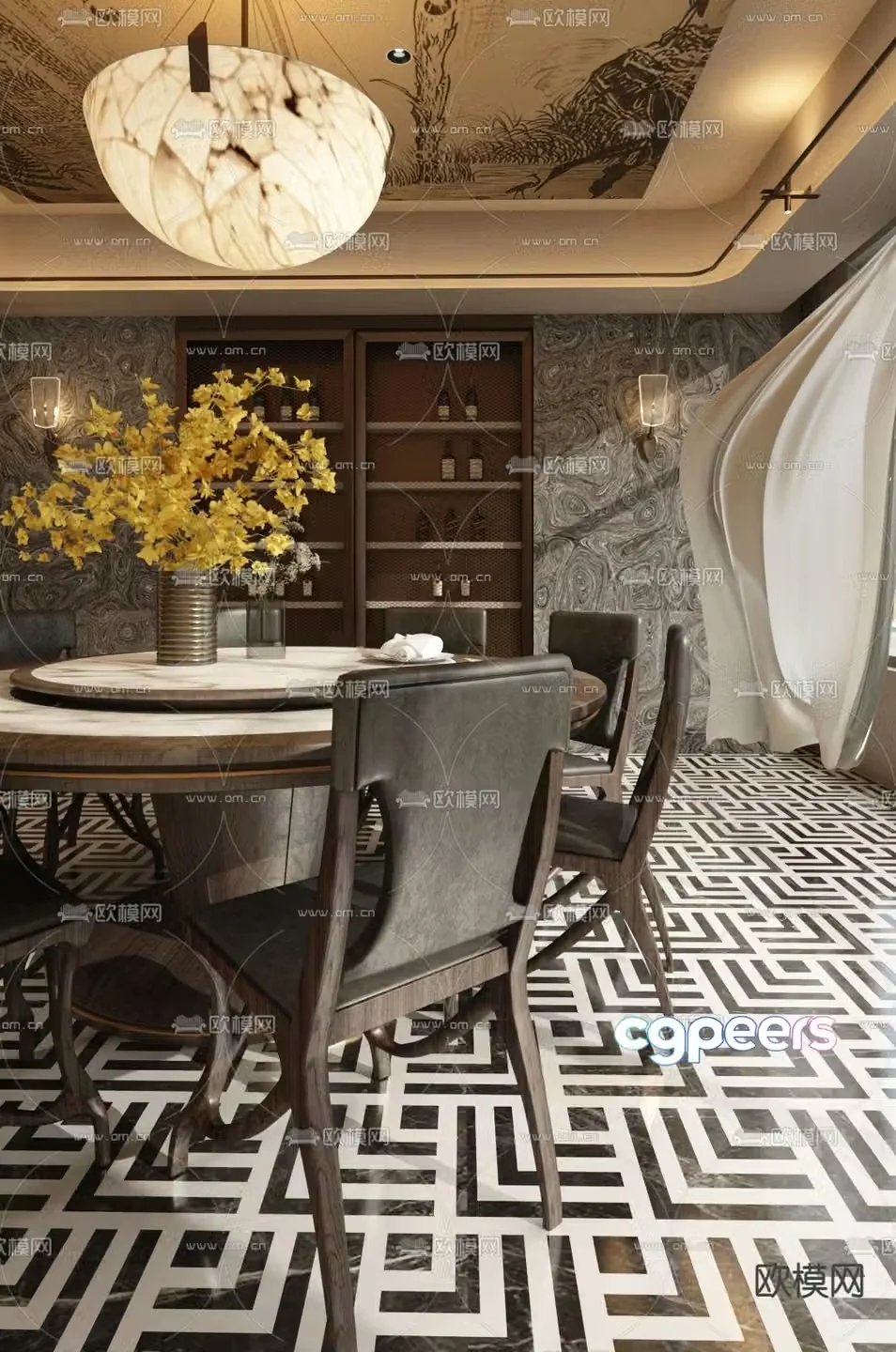 Zheyi Design European classical restaurant 3D model