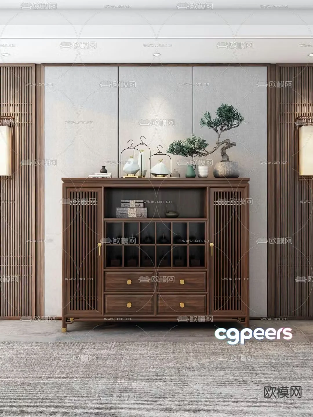 Chinese sideboard 3d model
