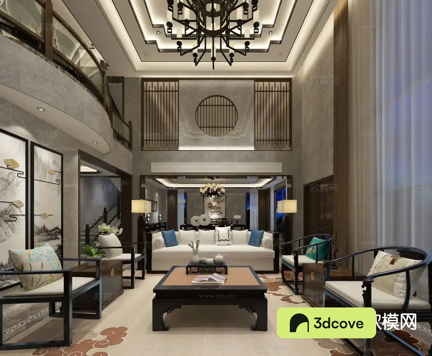 New Chinese-style villa guest restaurant