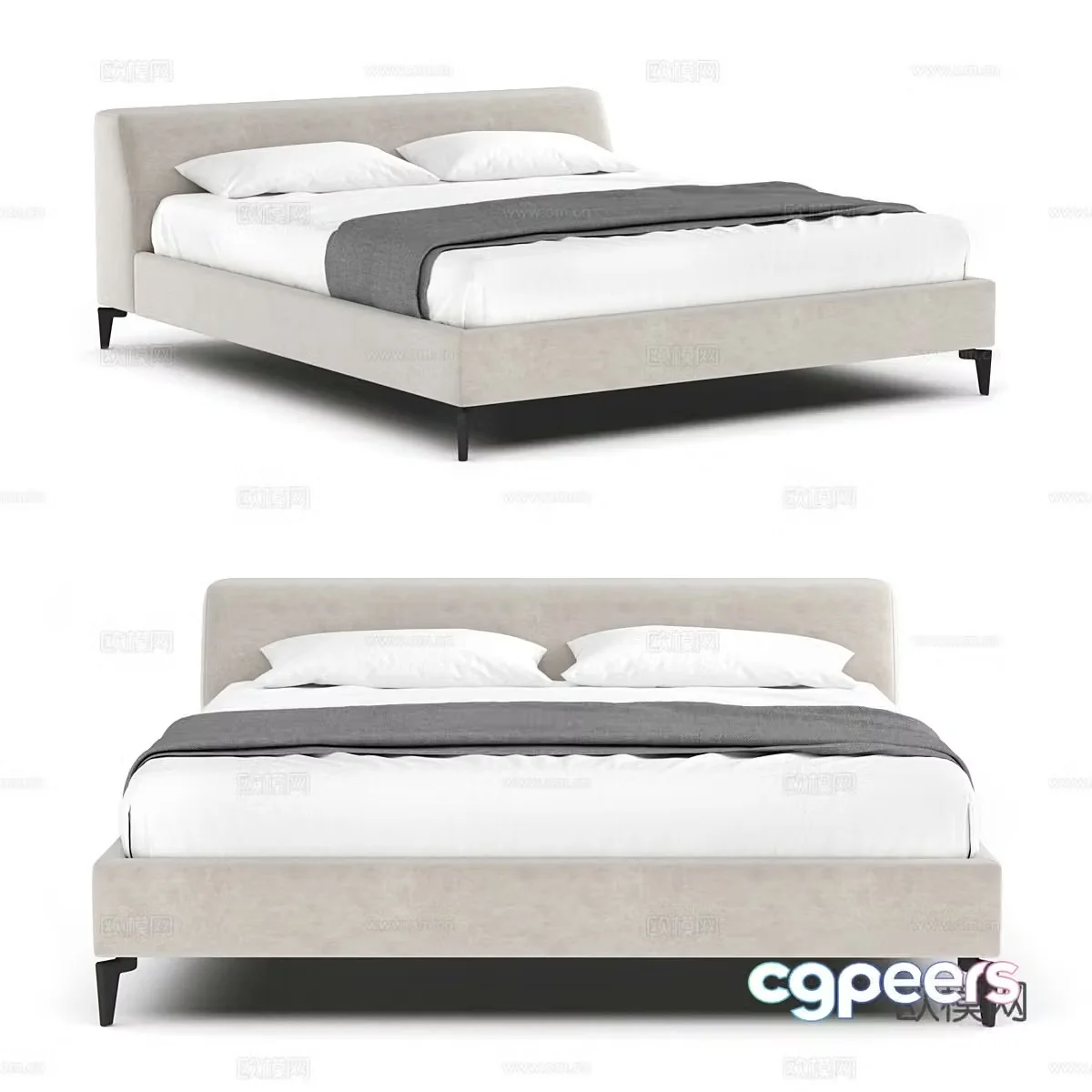 Double bed 3d model