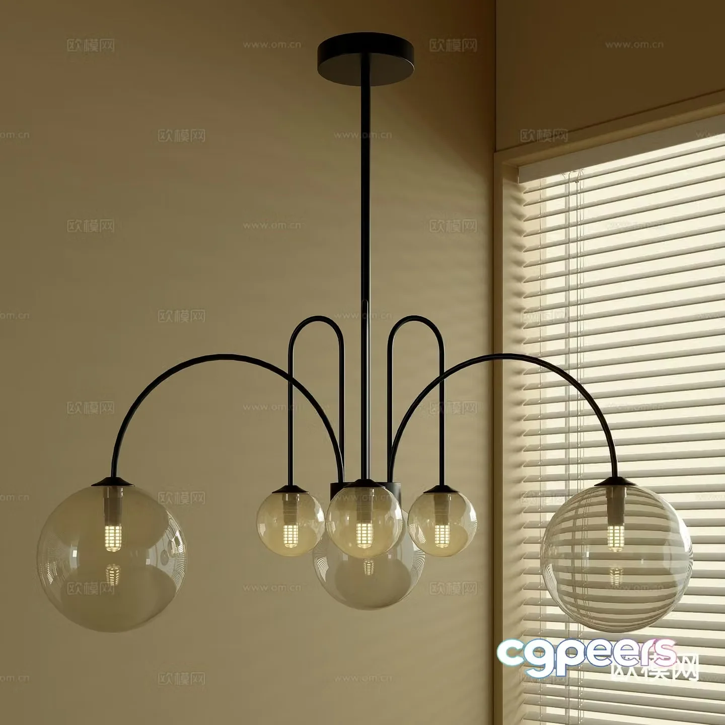 Medieval style chandelier multi-head chandelier 3D model
