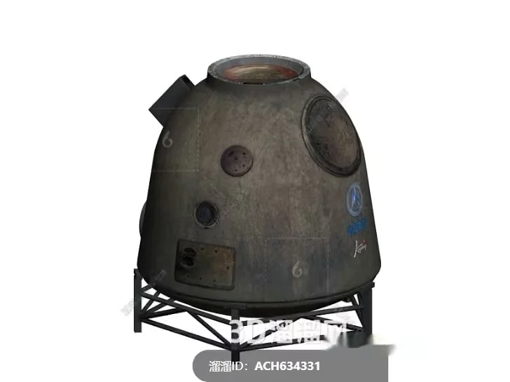 A Large Metal Object With A Round Shape 3D Model – 5730 – VRAY Render