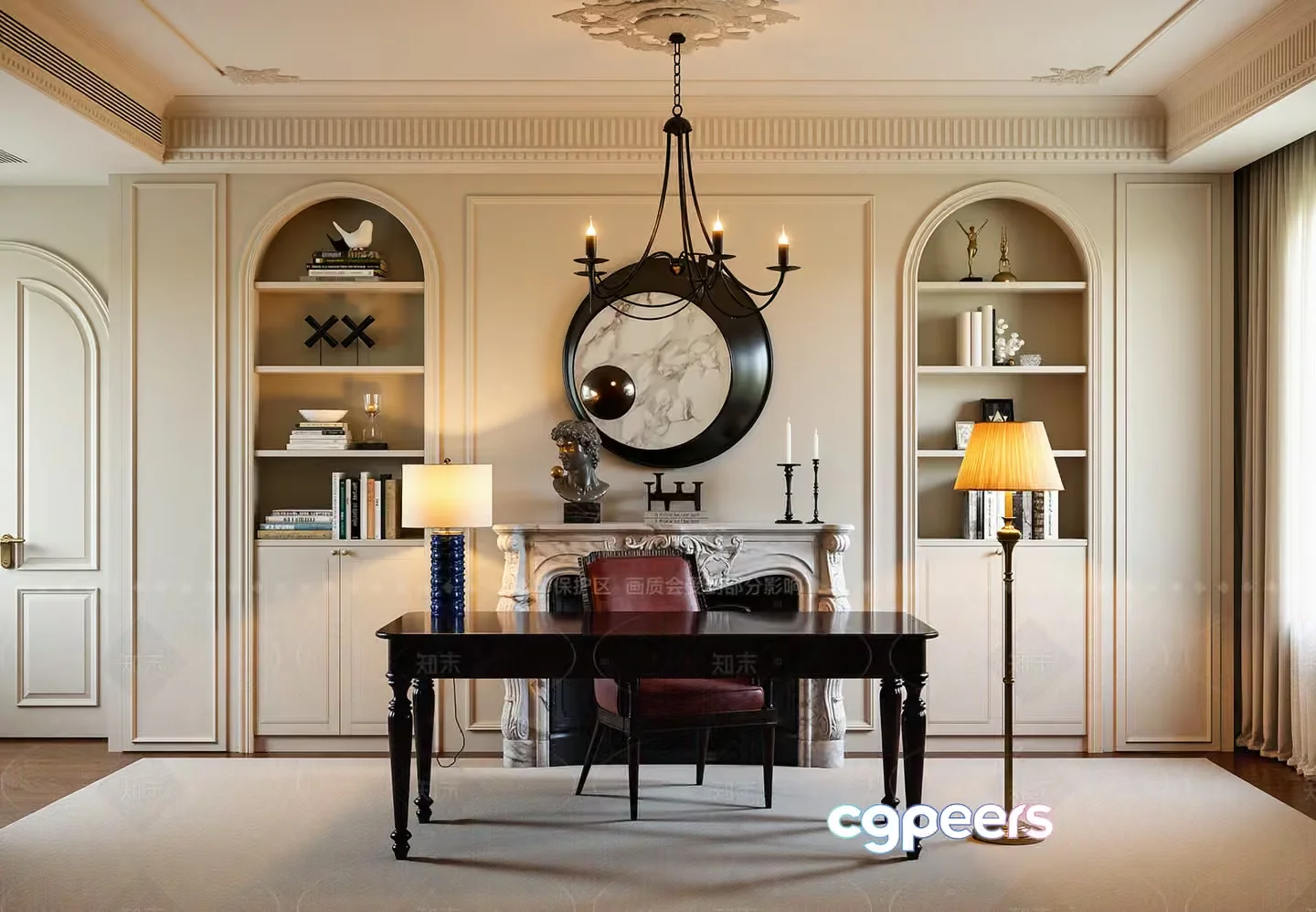 Elegant Home Office 3D Model – 16087 – VRAY Render