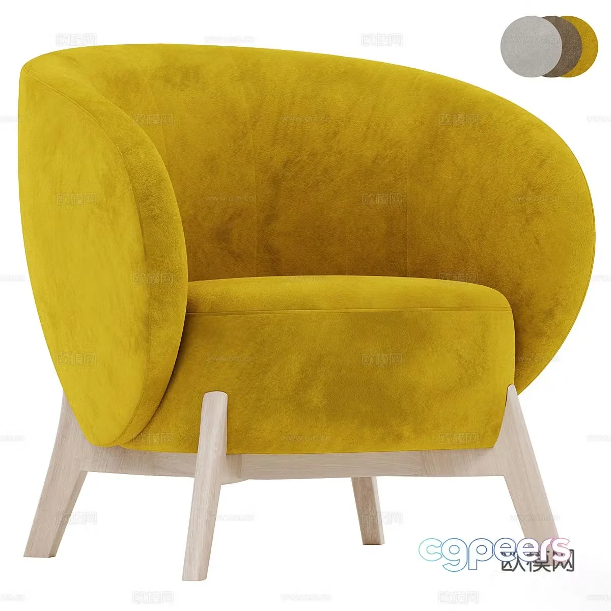 Modern single sofa dopamine sofa 3d model