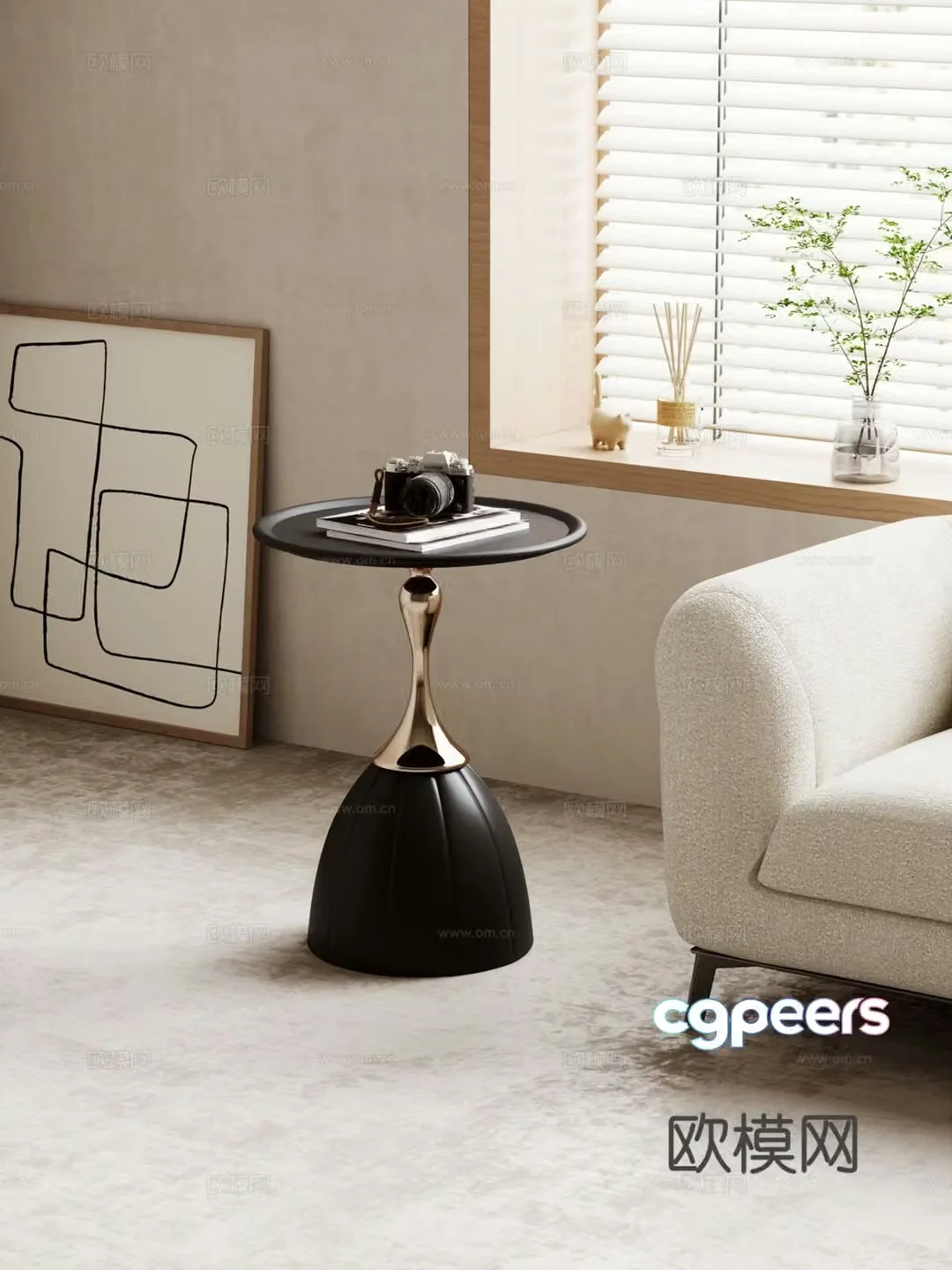Modern side table corner table shelf decoration 3d model