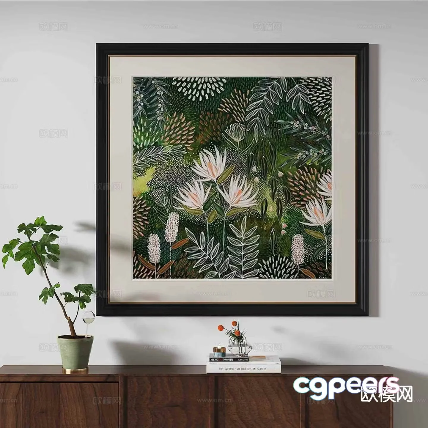 French hanging painting decorative painting 3d model