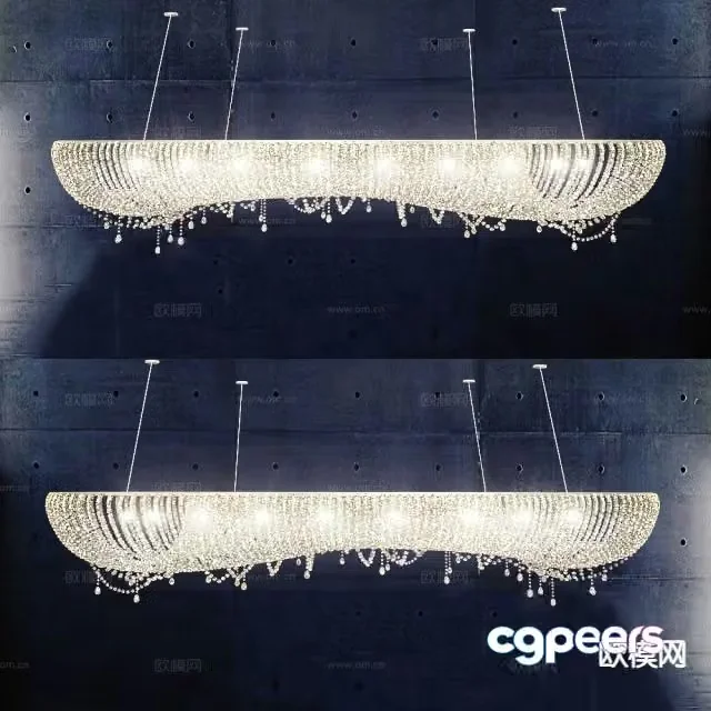 Light luxury chandeliers crystal lamp 3d model